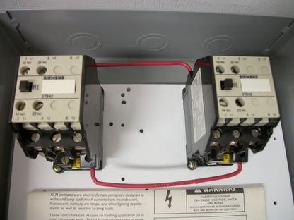 SIEMENS ENCL 3TB42 20AMP LIGHTING CONTACTOR CLH1B4212A806 120VCOIL NOB