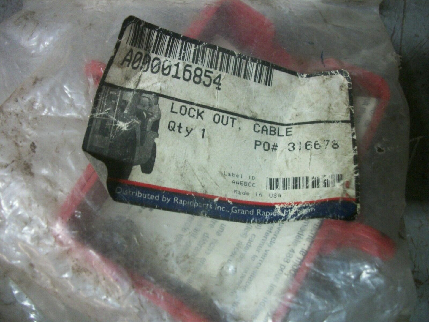 PROMATCH RAPIDPARTS RED CABLE LOCK OUT A000016854 NEW