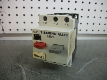 SIEMENS MANUAL MOTOR STARTER MSP10N 6.3-10AMP