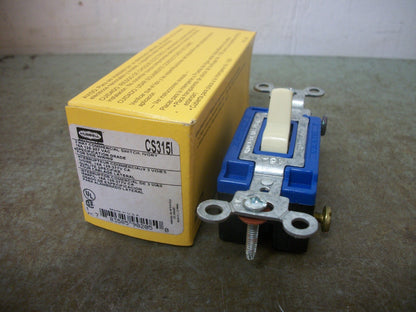 HUBBELL BOX OF 10 3-WAY IVORY TOGGLE SWITCHES CS315I 15AMP 120/277VOLT NIB