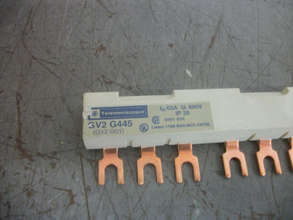 TELEMECANIQUE CONNECTING TERMINAL BUS BAR GV2-G445 63AMP 600VOLT NOB