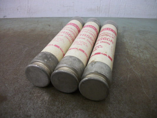 GOULD SHAWMUT LOT OF 3 TRI-ONIC FUSES TRS60R 60AMP 600VOLT
