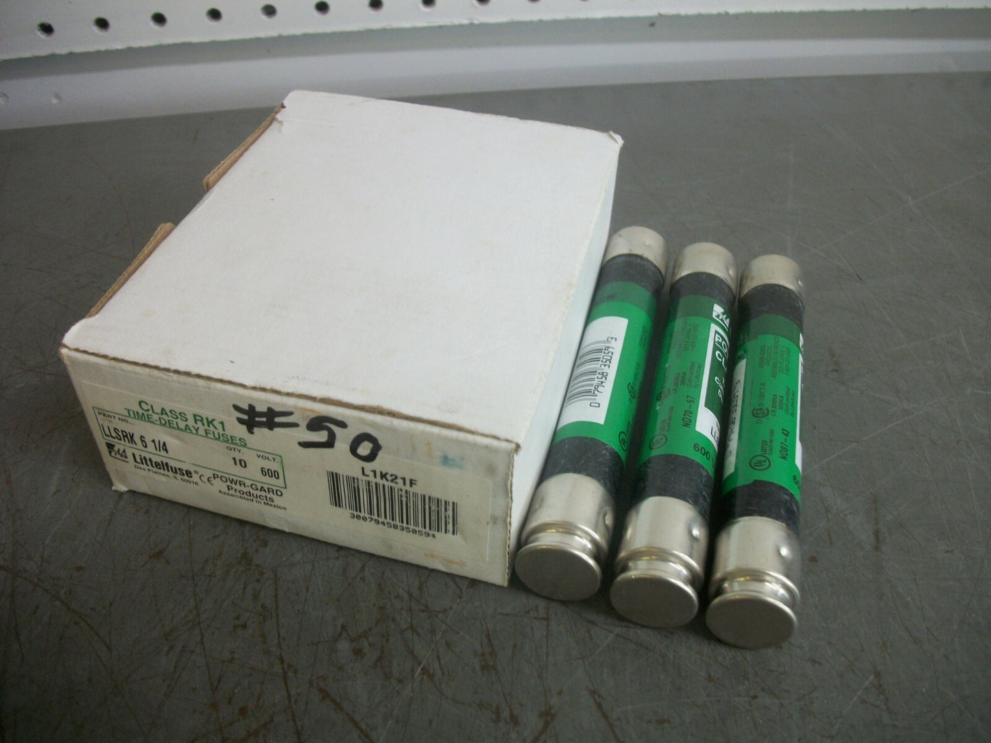 LITTELFUSE BOX OF 3 POWR-GARD FUSES LLSRK6-1/4 6-1/4AMP 600VOLT NIB