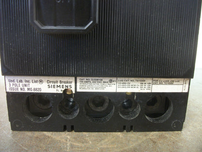 SIEMENS QJ CIRCUIT BREAKER QJ23B150 150AMP 240VOLT 3POLE