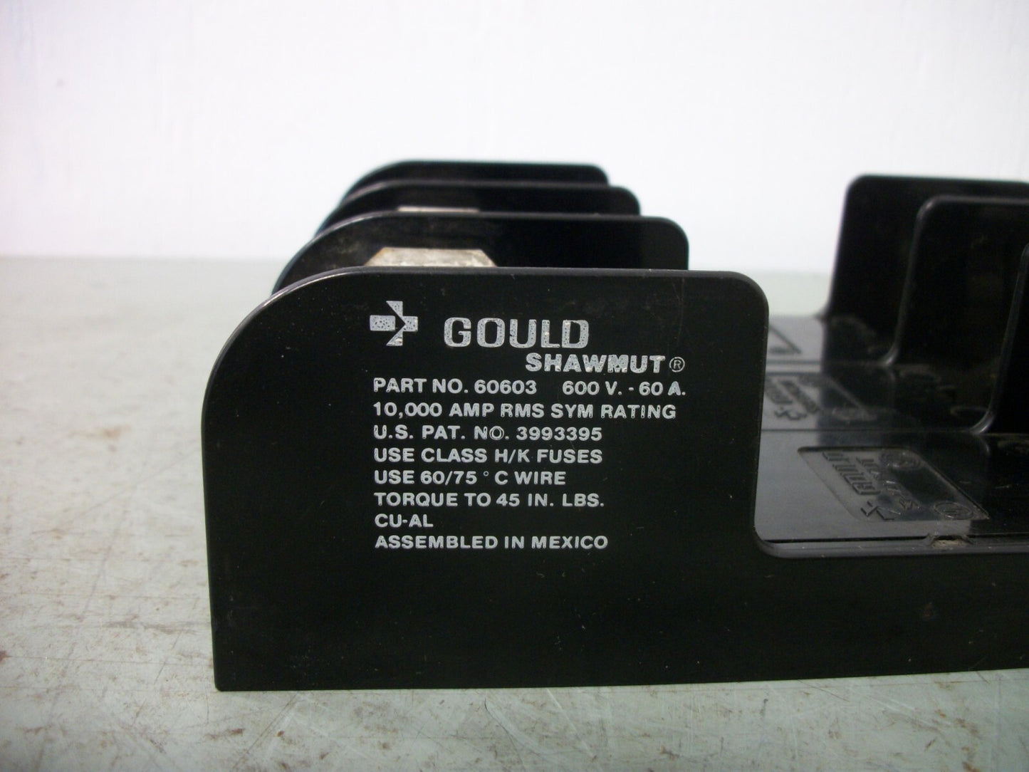 GOULD SHAWMUT CLASS H/K FUSEHOLDER 60603 60AMP 600VOLT 3POLE