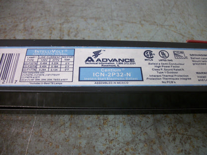 ADVANCE CENTIUM INSTANT START ELECTRONIC BALLAST ICN-2P32-N 120/277VOLT