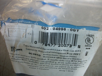 LEVITON LOT OF 3 OUTDOOR HORIZONTAL GFCI WALLPLATE COVER 002-04996-0GY NEW