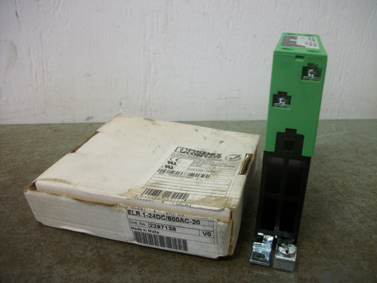 PHOENIX CONTACT SOLID STATE CONTACTOR ELR 1-24DC/600AC-20 20A 600VAC 4-32VDC NIB