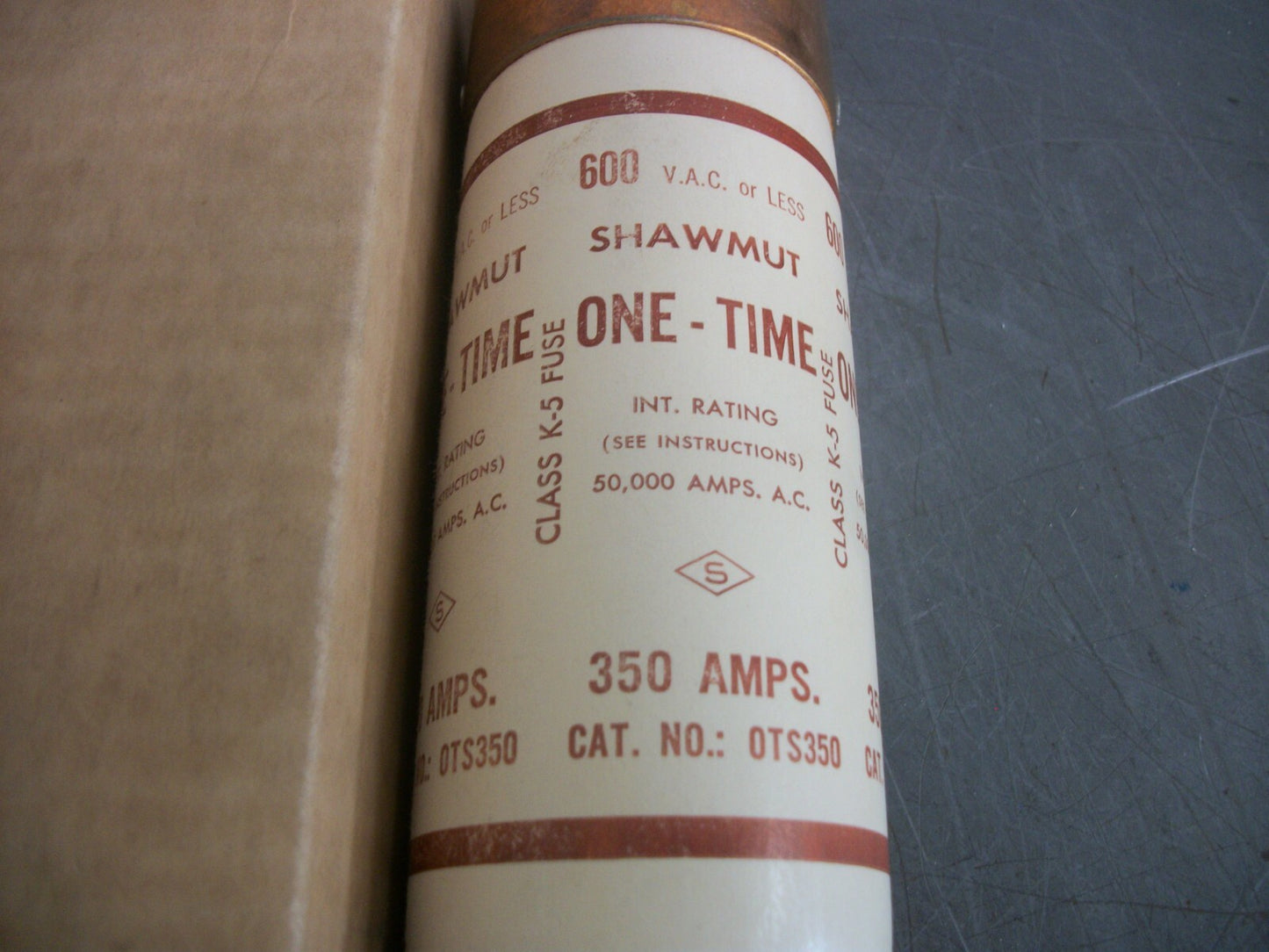 GOULD SHAWMUT ONE-TIME FUSE OTS350 350AMP 600VOLT NIB