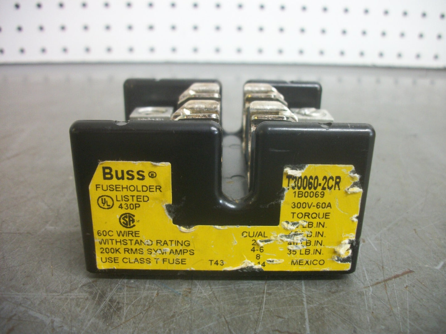 BUSSMANN FUSEHOLDER T30060-2CR 60AMP 600VOLT 2POLE