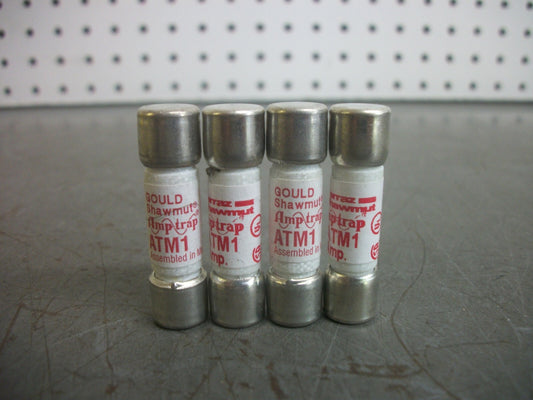 FERRAZ-SHAWMUT LOT OF 4 AMP-TRAP FUSES ATM1 1AMP 600VOLT NOB