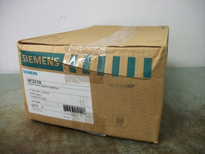 SIEMENS DISCONNECT TYPE 1 HF221N 30AMP 240VOLT 2POLE FUSIBLE NIB