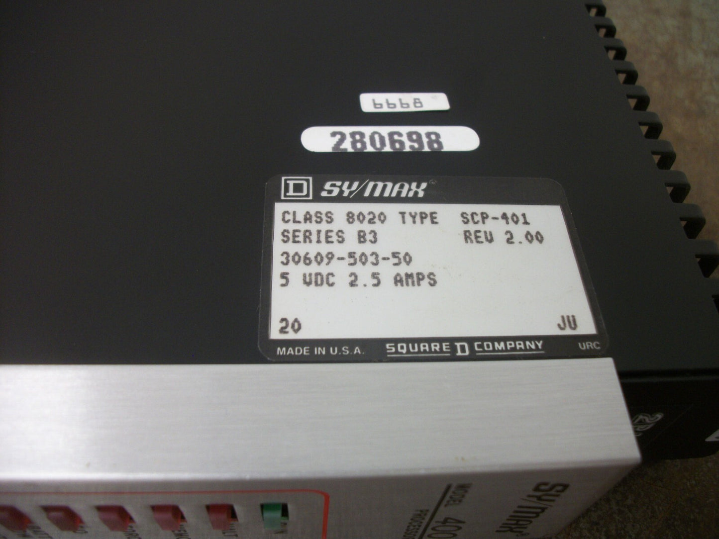 SQUARE D SY/MAX MODEL 400 CPU PROCESSOR MODULE 8020SCP-401