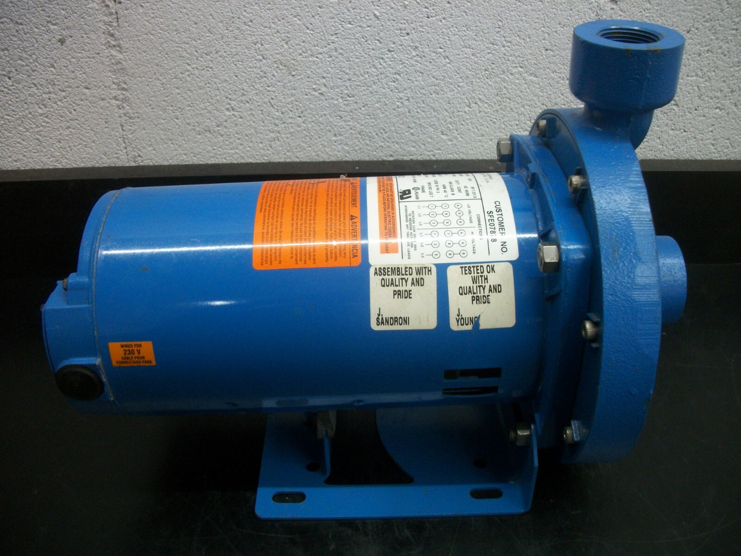 GOULDS PUMPS MCC SIZE 1 X 1-1/4-6 CENTRIFUGAL PUMP 1MC1F2B0 NOB