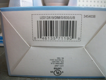 SYLVANIA LOT OF 6 75W 1100 LUMEN BRIGHT WHITE LED BULBS LED12A19/DIM/0/835/U/B N