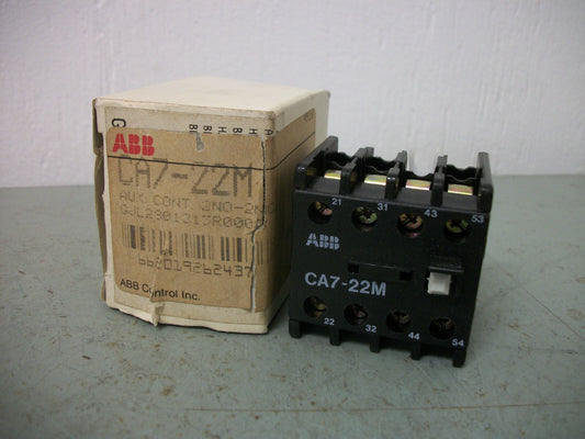 ABB 2N.O. 2N.C. AUXILIARY CONTACT BLOCK CA7-22M NIB