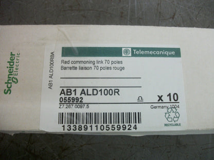 TELEMECANIQUE BOX OF 18 70POLE RED COMMONING LINKS AB1ALD100R NIB