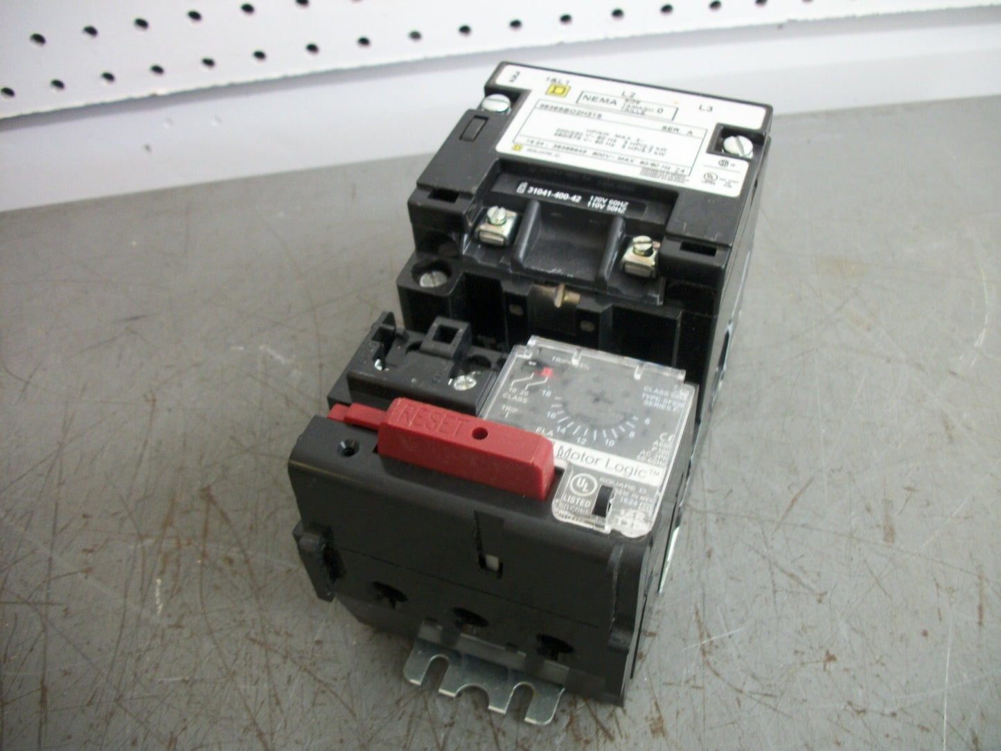 SQUARE D SIZE 0 MOTOR STARTER 8536SBO2H31S 120VCOIL 3PH 600V 5HP W/ML NOB