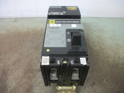SQUARE D I-LINE FA CIRCUIT BREAKER FA24015BC 15AMP 480VOLT 2POLE GRAY