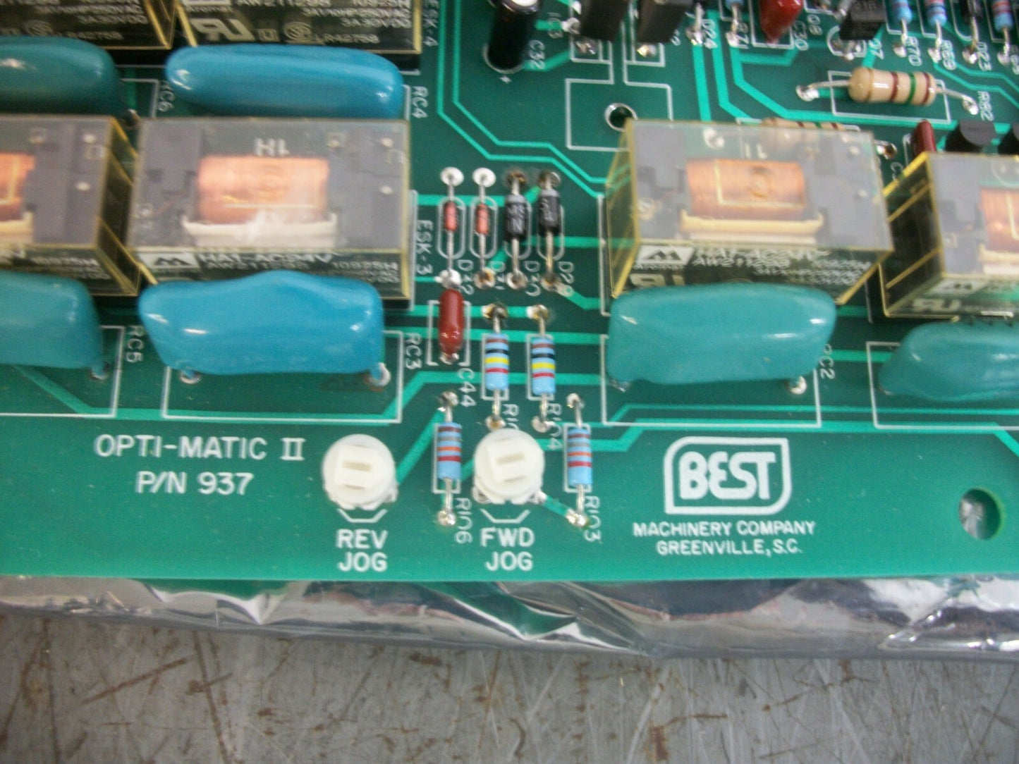 BEST MACHINERY OPTIC-MATIC II CONTROL BOARD MODEL 937