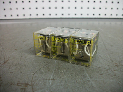 SQUARE D LOT OF 3 DPDT MINI GP RELAYS 8501RSD42V53 24VCOIL 10AMP