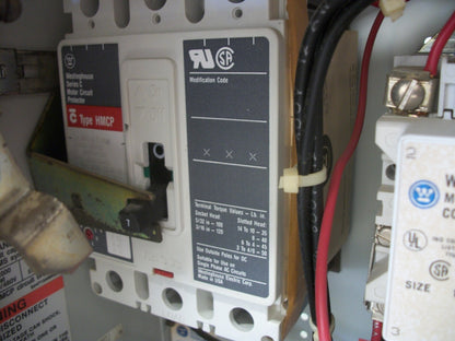 WESTINGHOUSE MCC STARTER BUCKET SIZE 1 A200M1CAC 120VCOIL 7AMP BREAKER