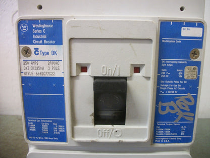 WESTINGHOUSE DK CIRCUIT BREAKER DK3250W 250AMP 240VOLT 3POLE BLUE W/250A TRIP