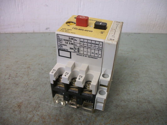 ALLEN-BRADLEY MOTOR CIRCUIT BREAKER 140-MN-0240 1.6-2.4AMP OLD
