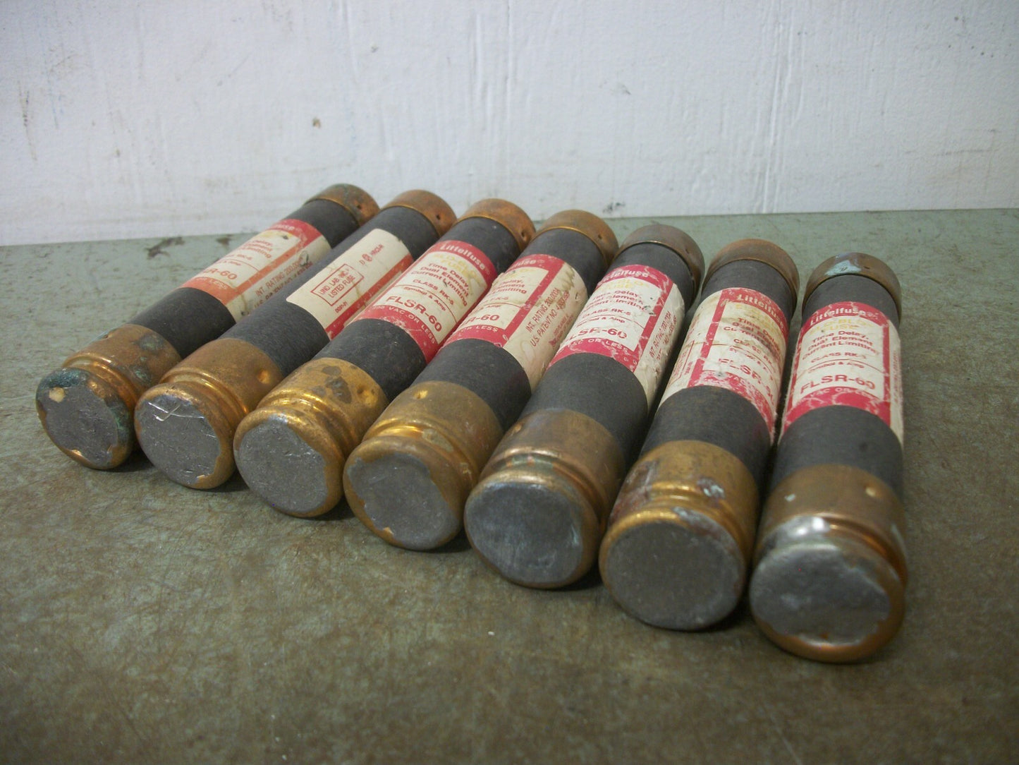LITTELFUSE LOT OF 7 SLO-BLO FUSES FLSR60 60AMP 600VOLT