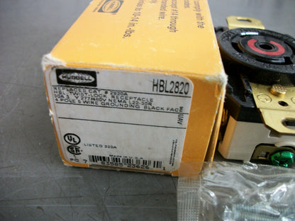 HUBBELL TWIST-LOCK RECEPTACLE HBL2820 30AMP 277/480VOLT 4P 5W GRND NIB