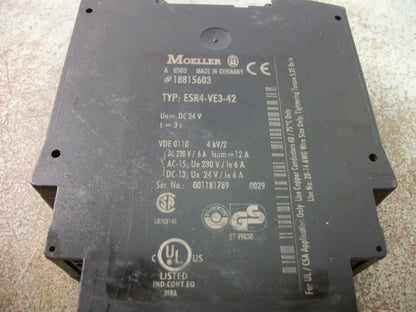 KLOCKNER-MOELLER SAFETY RELAY ESR4-VE3-42 24VDC