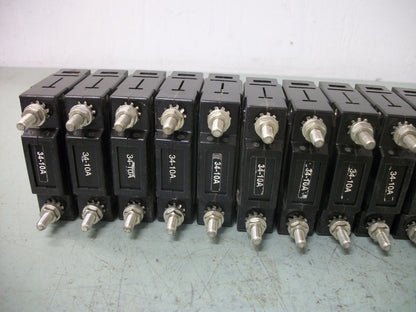 CARLINGSWITCH LOT OF 18 CIRCUIT BREAKERS CA1-X0-02-006-111-C 10AMP 277VOLT 1POLE