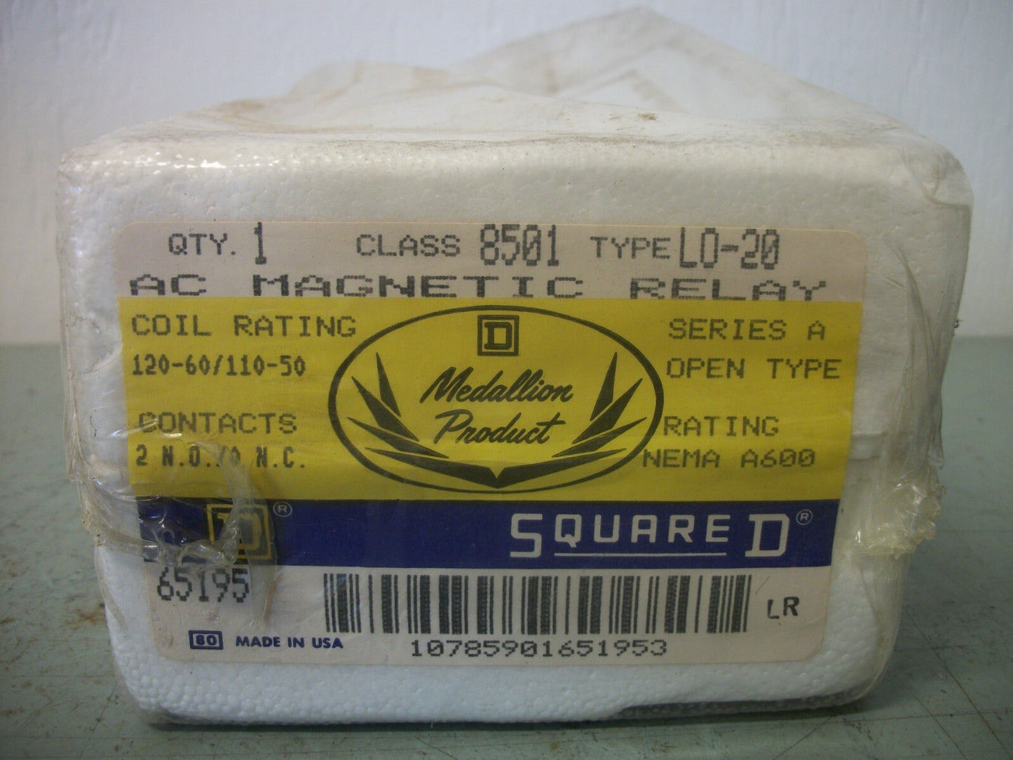 SQUARE D AC MAGNETIC RELAY 8501LO20 120VCOIL NEW
