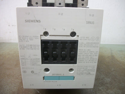 SIEMENS CONTACTOR 3RT1054-6AF36 140AMP 127VCOIL 3PH 600V 125HP NOB