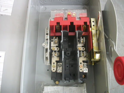 CUTLER-HAMMER DISCONNECT TYPE 1 DH221NGK 30AMP 240VOLT 2POLE FUSIBLE NOB