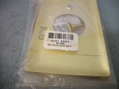 PASS & SEYMOUR LOT OF 6 SINGLE OUTLET BRASS WALL PLATES SB7-CC B7-PBD NEW