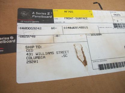 GE A-SERIES II 76" PANELBOARD SURFACE FRONT AF76S NIB