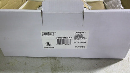 DUAL LITE OBSIDIAN WHITE RED LETTER MESSAGE SIGN OBNUSRW-NP 120/277VOLT NIB