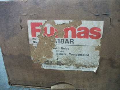 FURNAS TEMPERATURE COMPENSATED OVERLOAD RELAY FOR SIZE 4 48JA18AR NIB