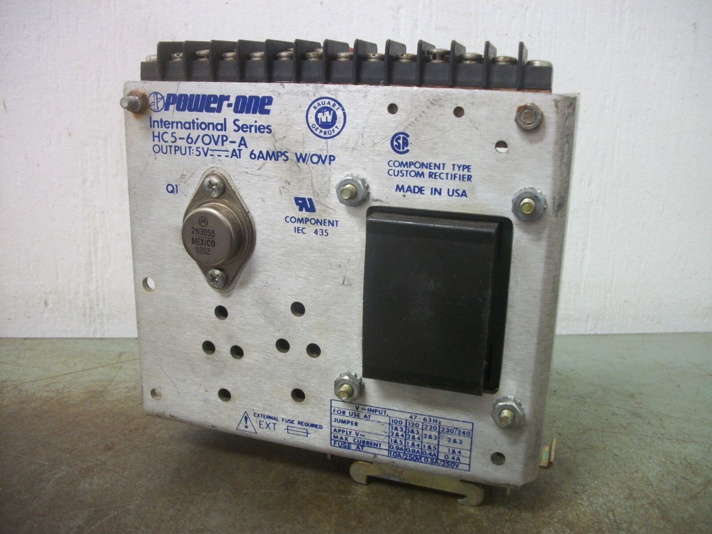 POWER-ONE POWER SUPPLY W/OVERVOLTAGE PROTECTION HC5-6/OVP-A 5VDC 6AMP