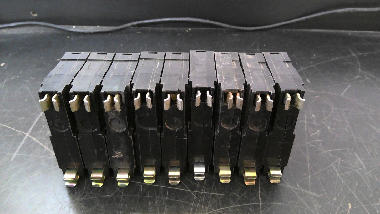 SQUARE D LOT OF 9 QO CIRCUIT BREAKERS QO120 20AMP 240VOLT 1POLE