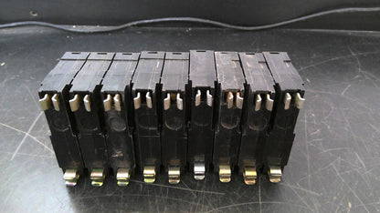 SQUARE D LOT OF 9 QO CIRCUIT BREAKERS QO120 20AMP 240VOLT 1POLE