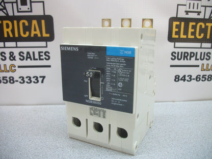 SIEMENS NGB CIRCUIT BREAKER NGB3B050 50AMP 600VOLT 3POLE NOB