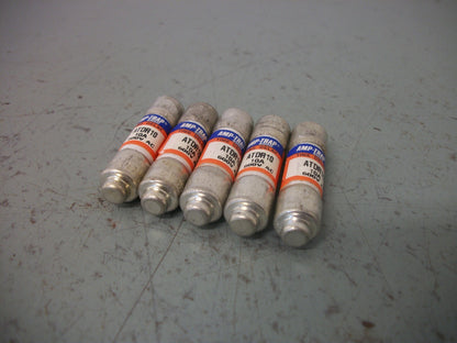 FERRAZ-SHAWMUT LOT OF 5 AMP-TRAP 2000 FUSES ATDR10 10AMP 600VOLT