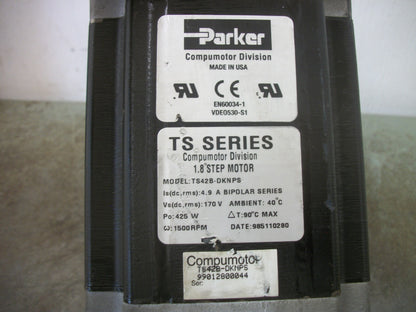 PARKER TS SERIES 1.8 COMPUMOTOR STEP MOTOR TS42B-DKNPS 170VDC 425W 1500RPM