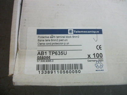 TELEMECANIQUE BOX OF 52 6mm2 PROTECTIVE EARTH TERMINAL BLOCKS AB1TP635U NIB