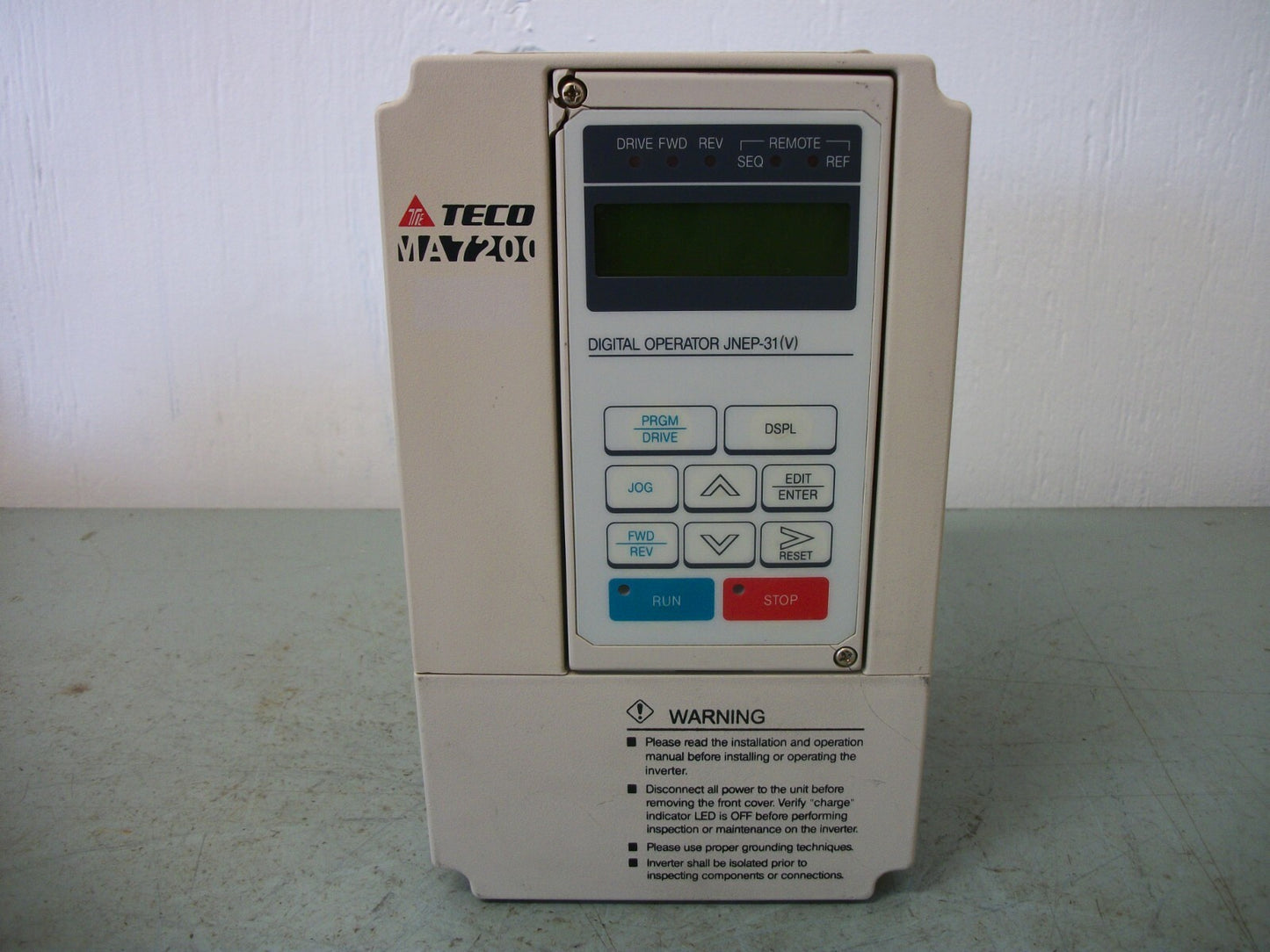 TECO MA7200 1HP ADJUSTABLE SPEED DRIVE MA7200-2001-N1 230VOLT 4.8AMP 3PH