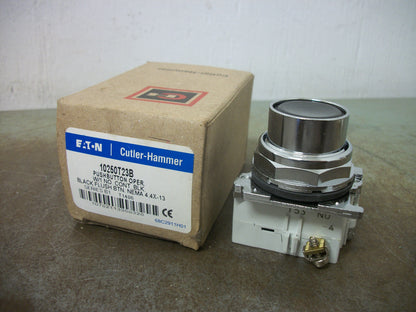 CUTLER-HAMMER BLACK FLUSH PUSHBUTTON 10250T23B *NIB*