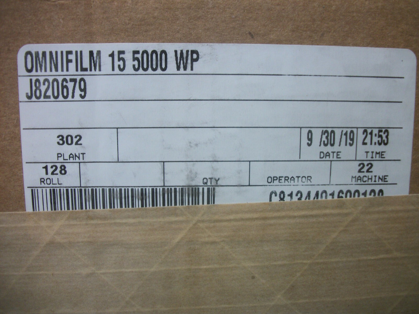 OMNIFILM WESTERN PLASTICS 15" 5000' ALL PURPOSE STRETCH WRAP FILM J820679 NIB