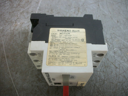 SIEMENS MANUAL MOTOR STARTER MSP10K 3.2-5AMP